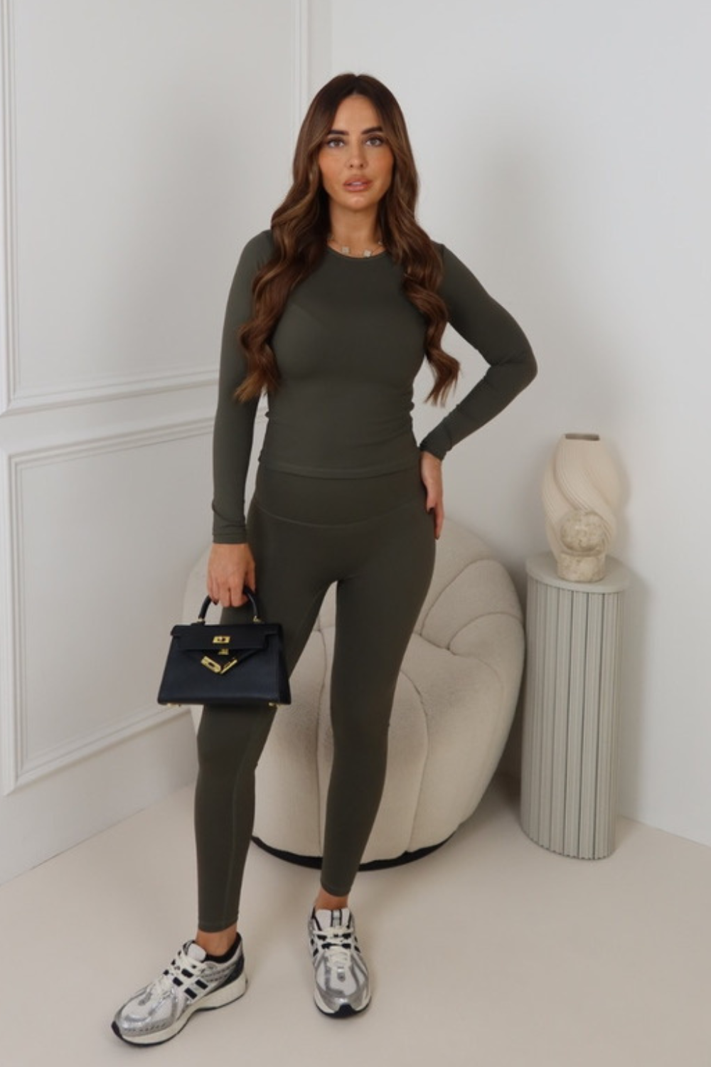 NADINE FOREST GREEN LONG SLEEVE LEGGINGS SET